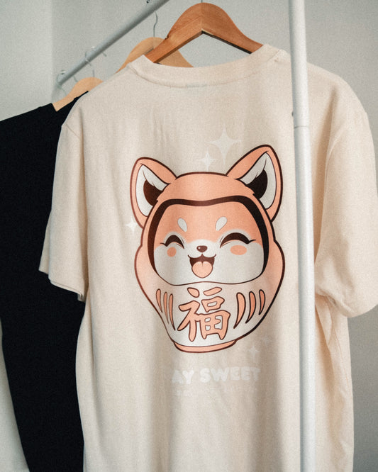 Oversized Shiba Inu Daruma Tee Vanilla