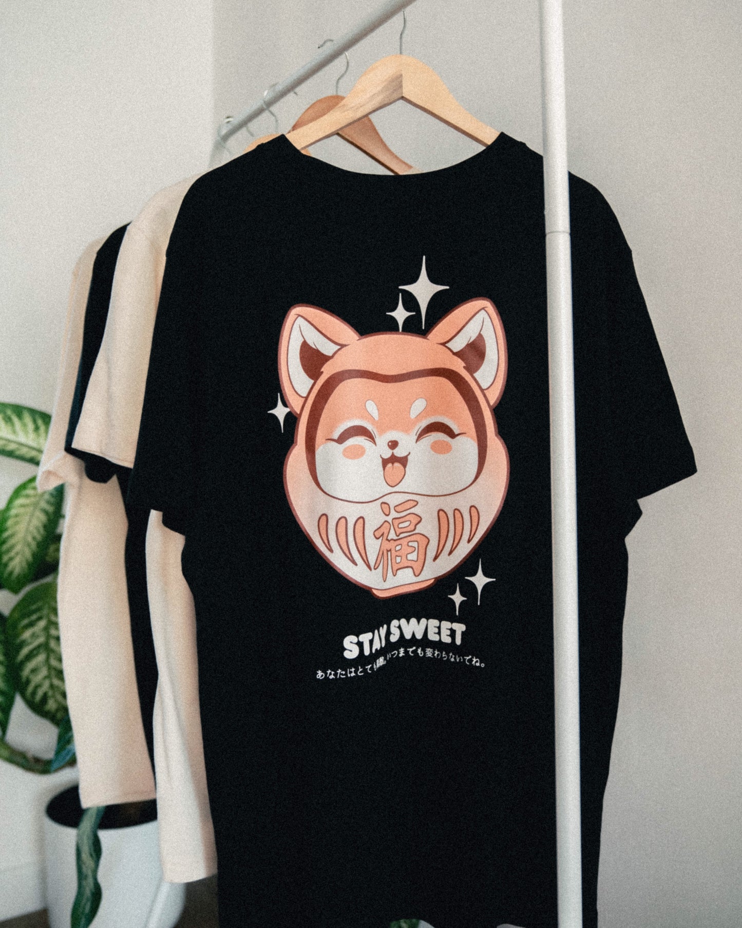 Oversized Shiba Inu Daruma Tee Black